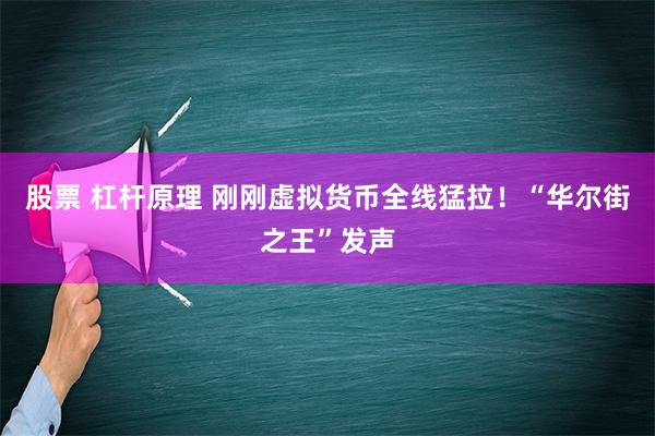 股票 杠杆原理 刚刚虚拟货币全线猛拉！“华尔街之王”发声