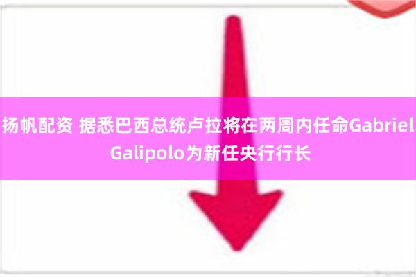 扬帆配资 据悉巴西总统卢拉将在两周内任命Gabriel Galipolo为新任央行行长