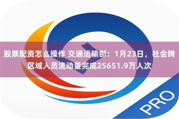 股票配资怎么操作 交通运输部：1月23日，社会跨区域人员流动量完成25651.9万人次